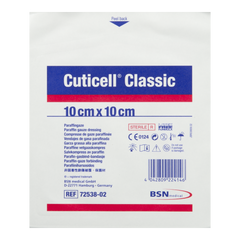Cuticell Classic Paraffin Gauze Wound Dressing 10cm x 10cm (Singles)