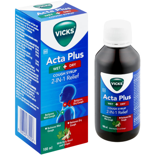 Vicks Acta Plus Wet/Dry Cough Syrup 100ml