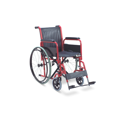 Wheelchair - Steel/PVC with Detachable Arm/Foot Rest